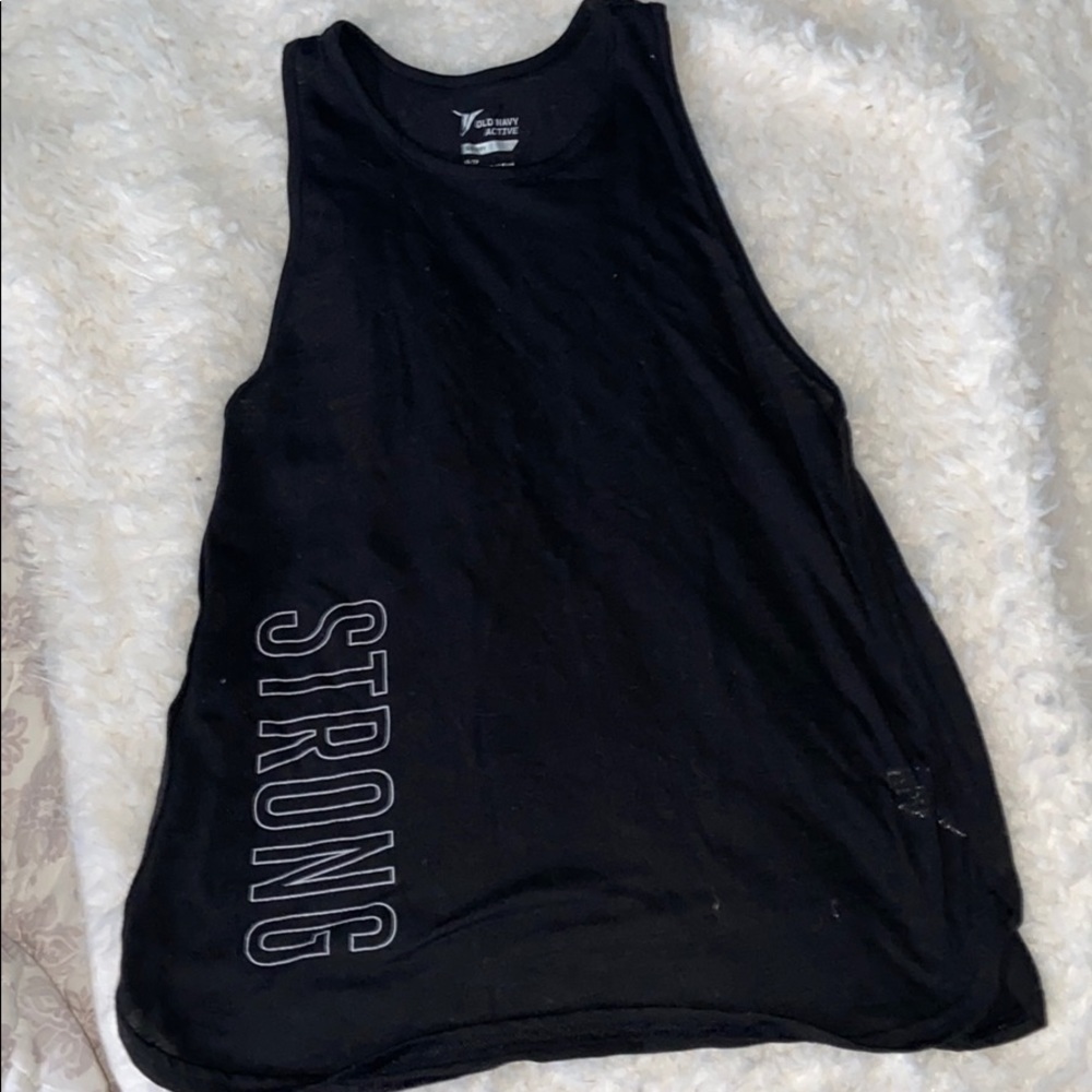 black workout tank top